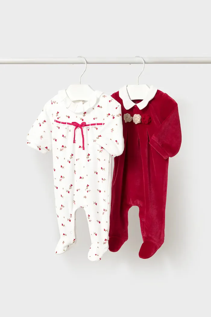 Mayoral Newborn бебешки гащеризон за бебе с памук червен 2752