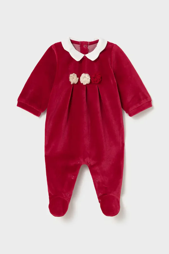 Mayoral Newborn бебешки гащеризон за бебе с памук червен 2752