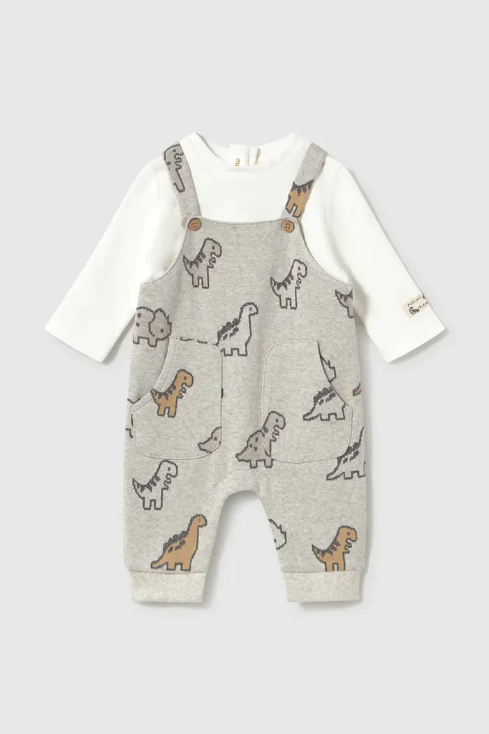 Mayoral Newborn бебешки гащеризон за бебе с памук сив 2661