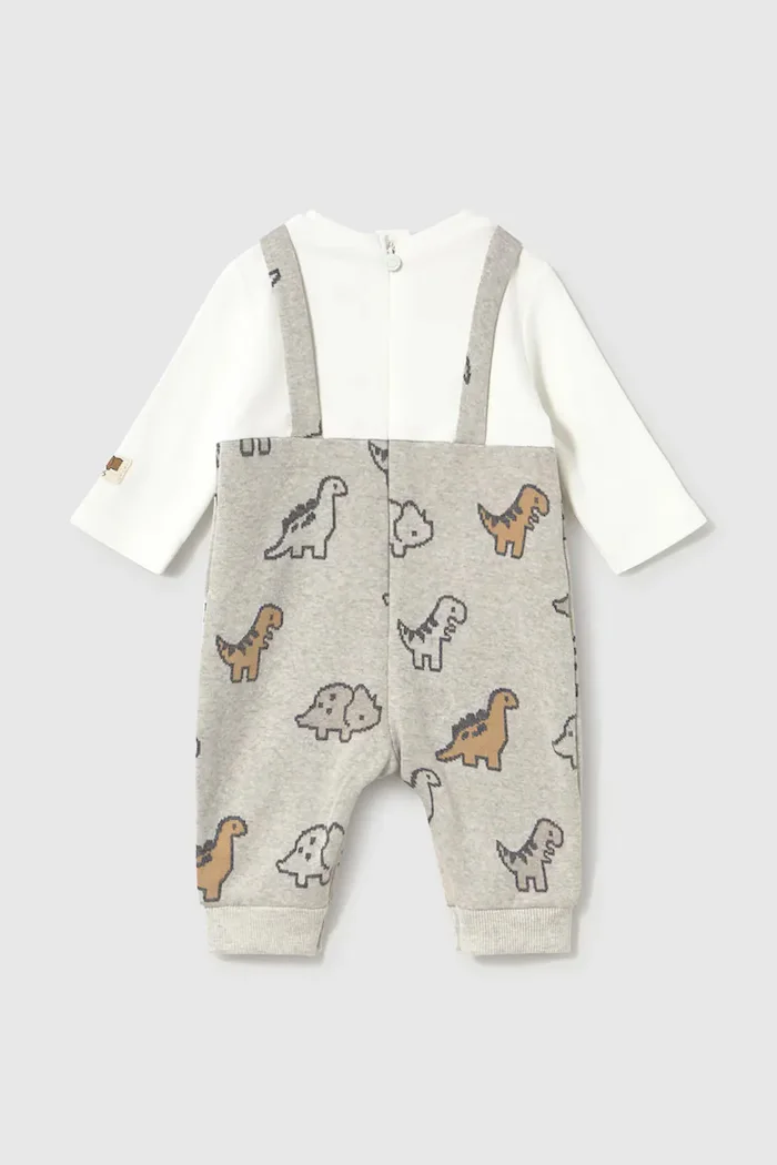 Mayoral Newborn бебешки гащеризон за бебе с памук сив 2661