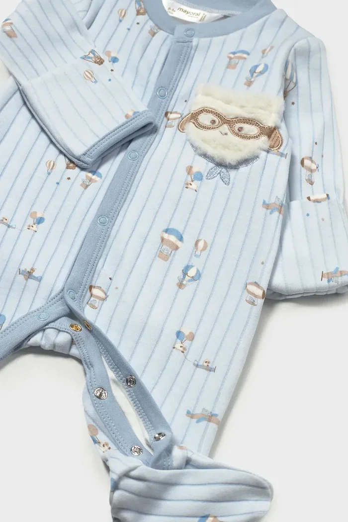 Mayoral Newborn бебешки гащеризон за спане за бебе с памук син 2768
