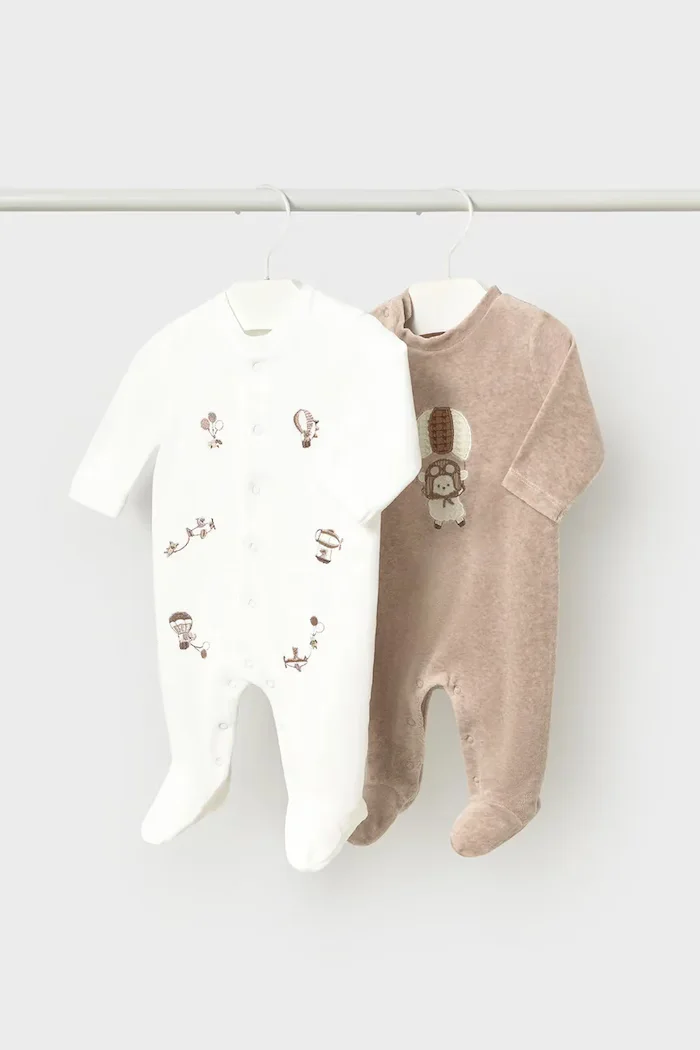 Mayoral Newborn бебешки гащеризон за спане за деца 2 броя бежов 2763