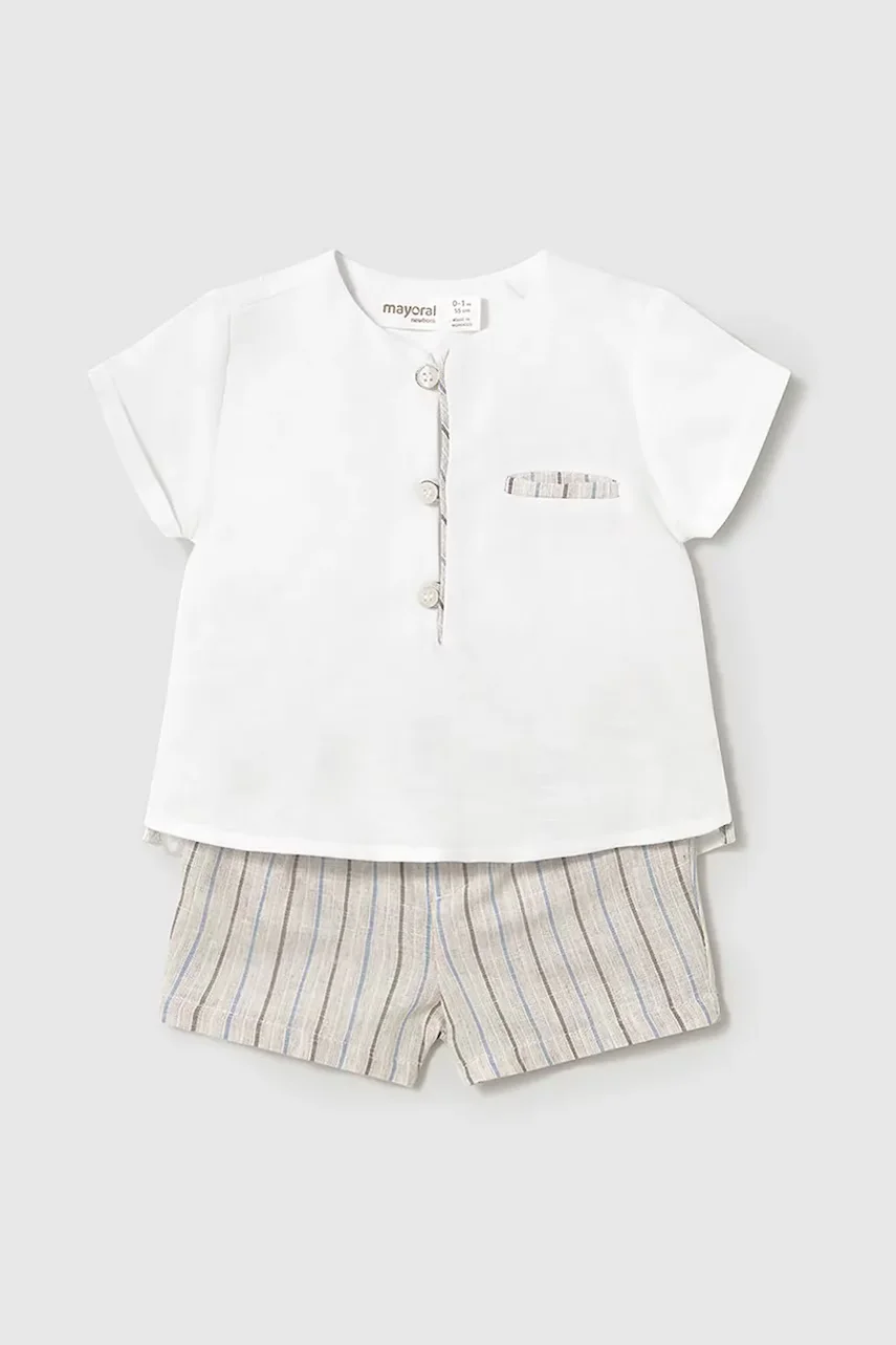 Mayoral Newborn Бебешки ленен комплект