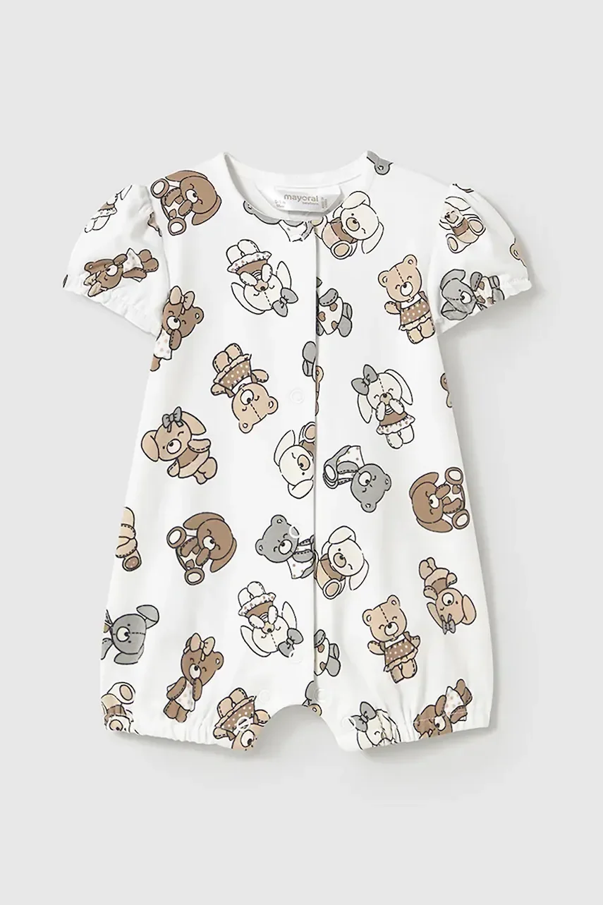 Mayoral Newborn Бебешки памучен къс гащеризон
