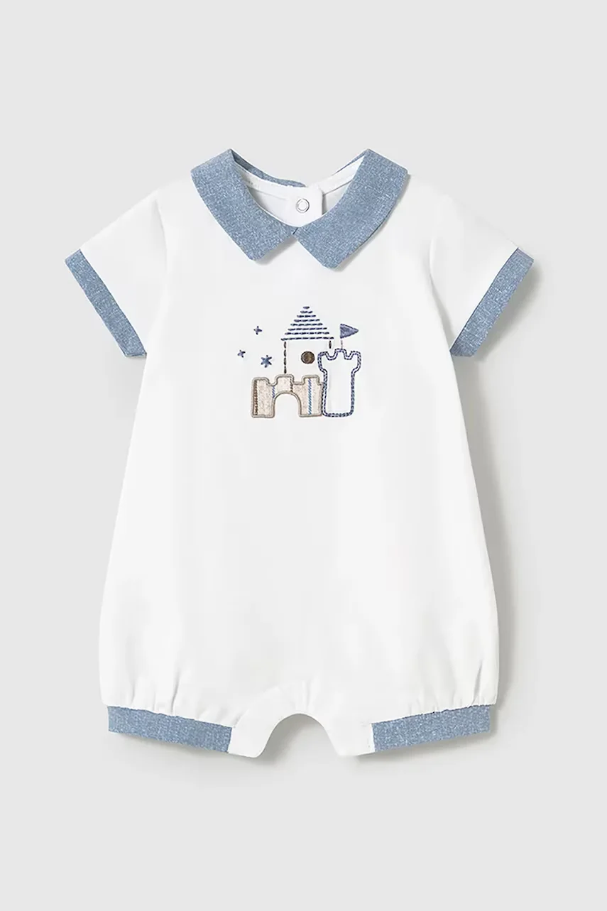 Mayoral Newborn Бебешки памучен къс гащеризон