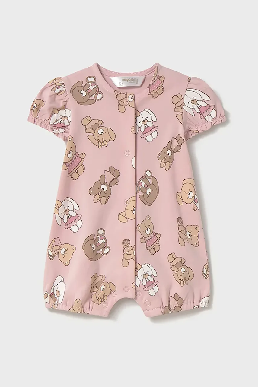 Mayoral Newborn Бебешки памучен къс гащеризон