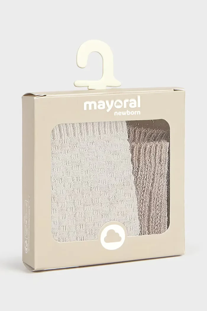 Mayoral Newborn чорапи за бебе 2 броя бежови 9109