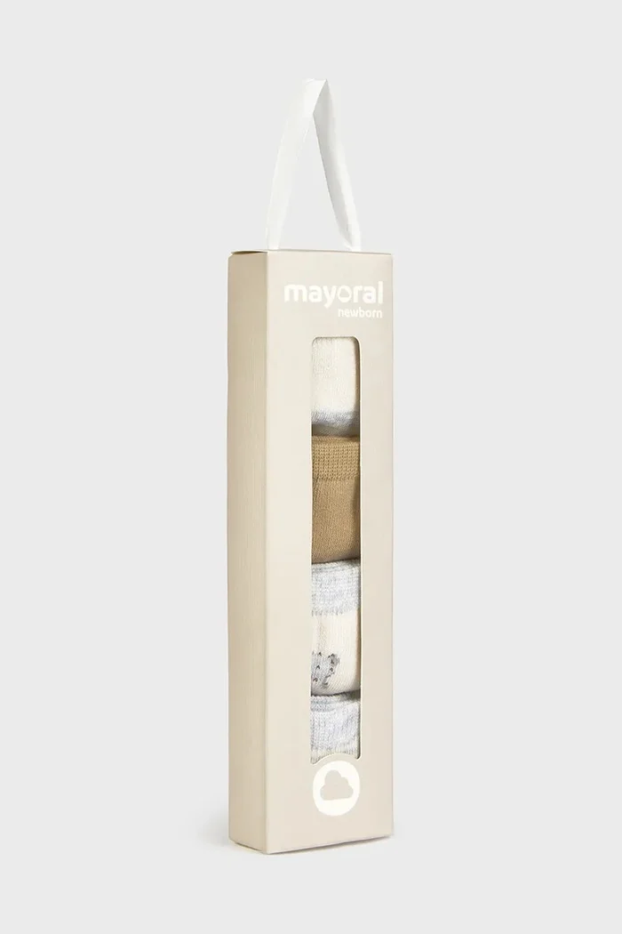 Mayoral Newborn Детски чорапи (4 чифта) в бежово 9921