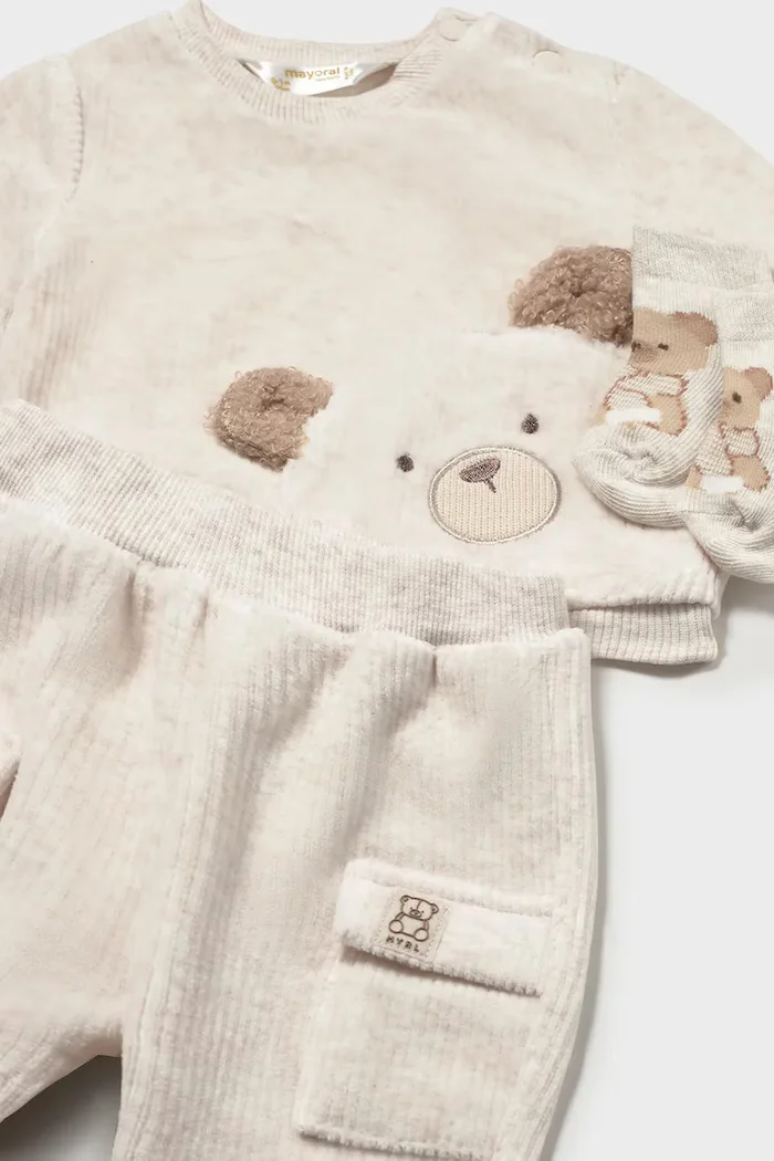Mayoral Newborn ежедневен комплект за бебе с памук бял 2669