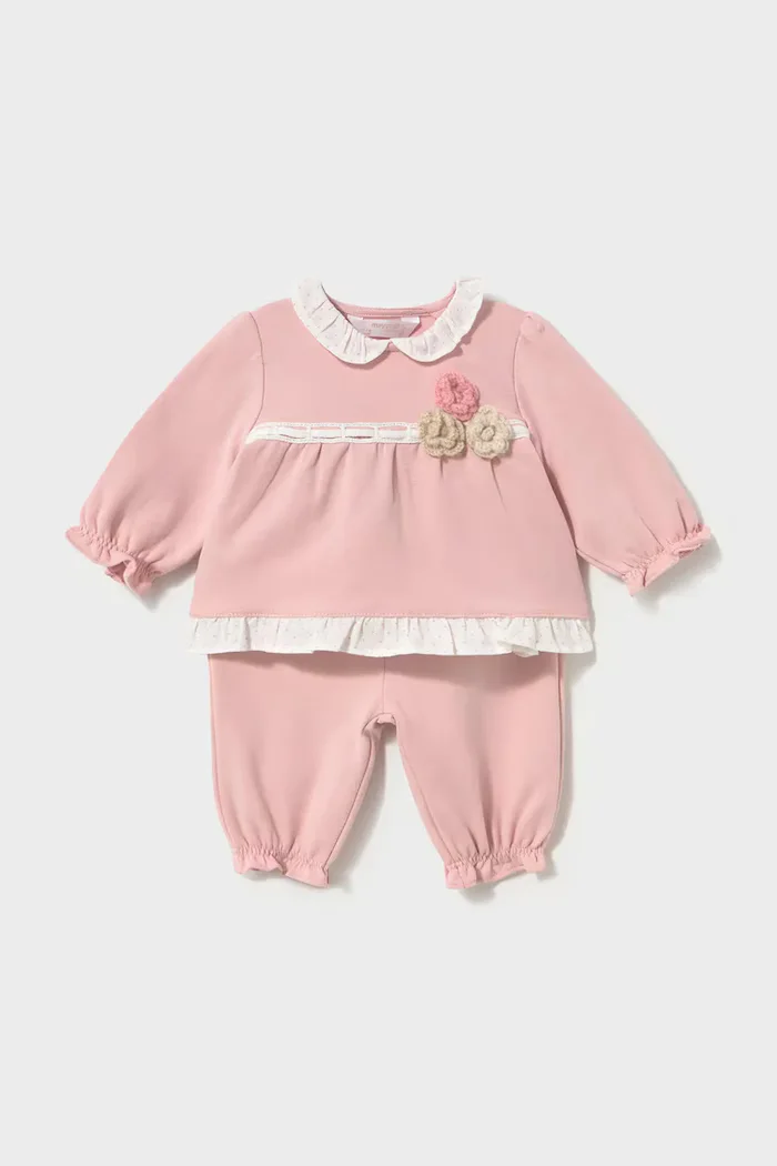 Mayoral Newborn ежедневен комплект за бебе с памук розов 2756