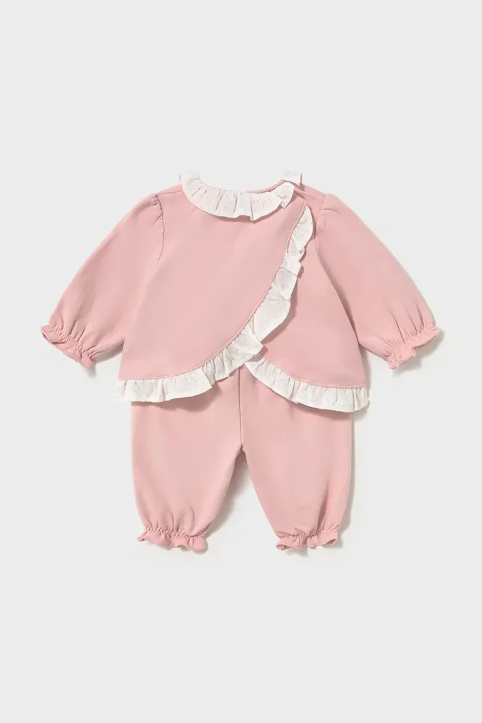 Mayoral Newborn ежедневен комплект за бебе с памук розов 2756