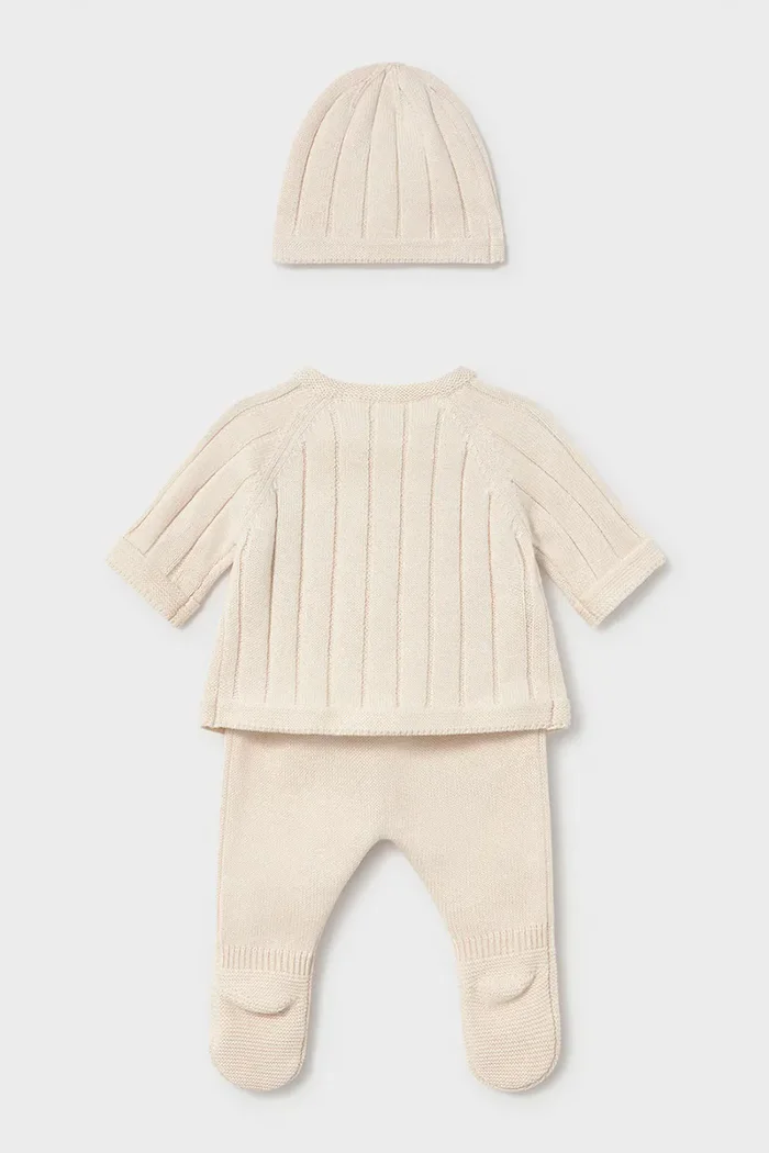 Mayoral Newborn комплект за бебе от памук бежов 2511