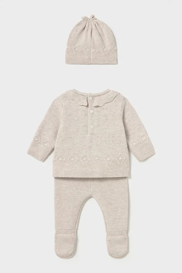 Mayoral Newborn комплект за бебе от памук бежов 2513
