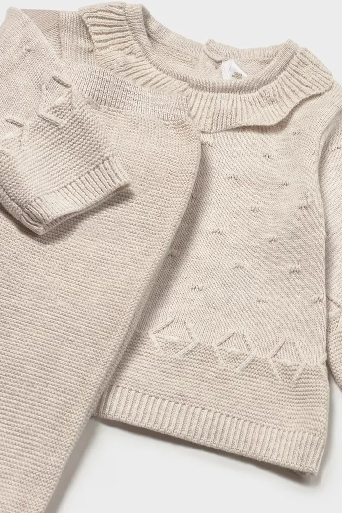 Mayoral Newborn комплект за бебе от памук бежов 2513