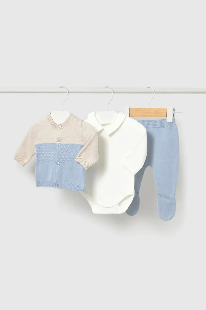 Mayoral Newborn комплект за бебе от памук син 2502