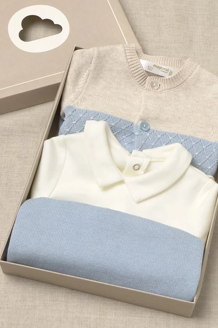 Mayoral Newborn комплект за бебе от памук син 2502