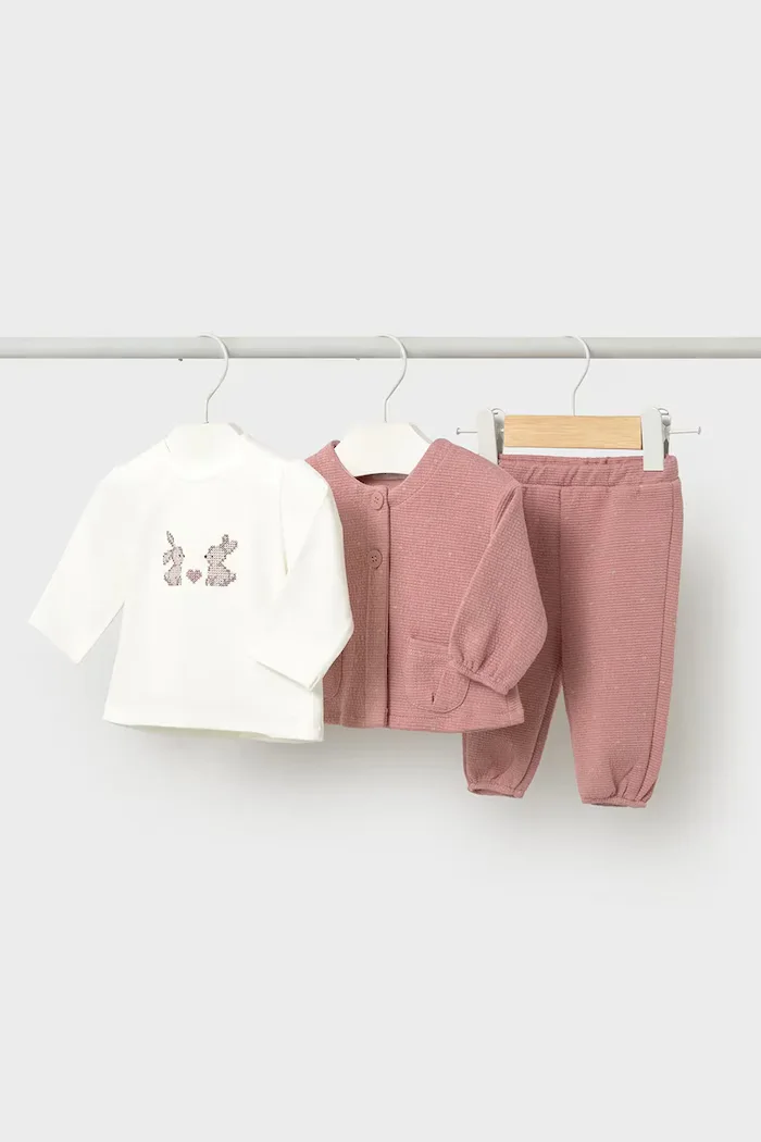 Mayoral Newborn комплект за бебе с памук розов 2655
