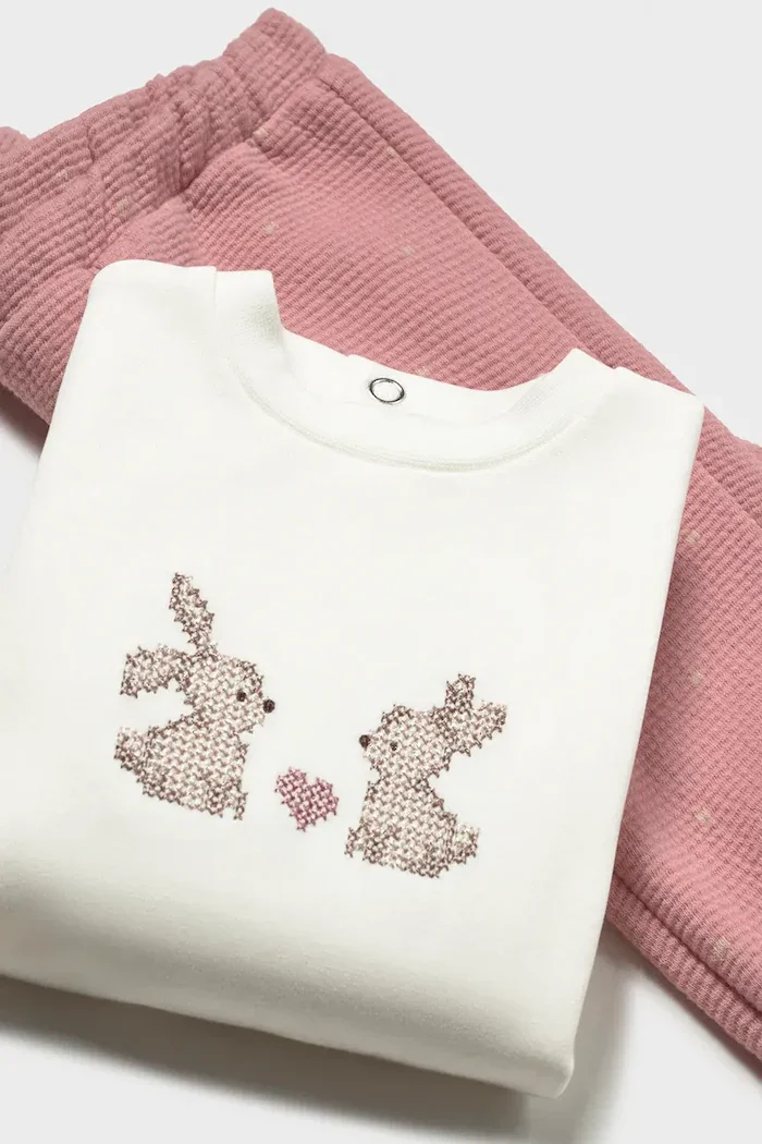 Mayoral Newborn комплект за бебе с памук розов 2655