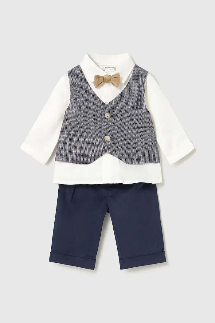 Mayoral Newborn комплект за бебе с памук тъмносин 2524