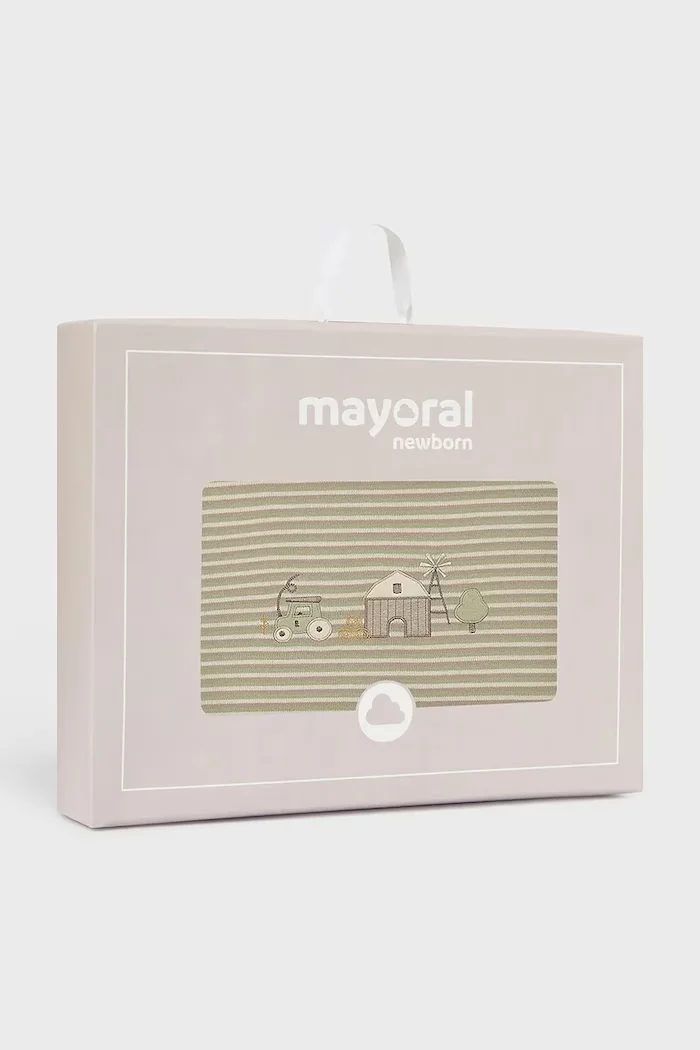 Mayoral Newborn одеяло за бебе от памучна материя зелено 9144