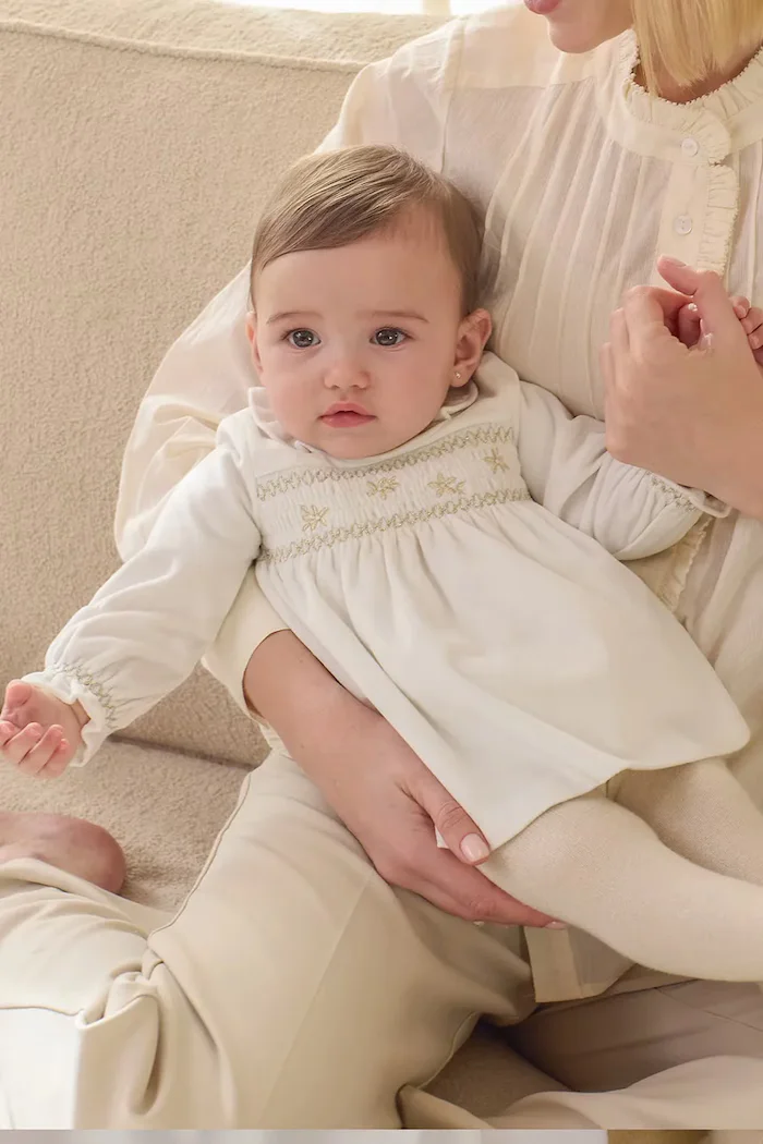 Mayoral Newborn разкроена рокля бяла 2807