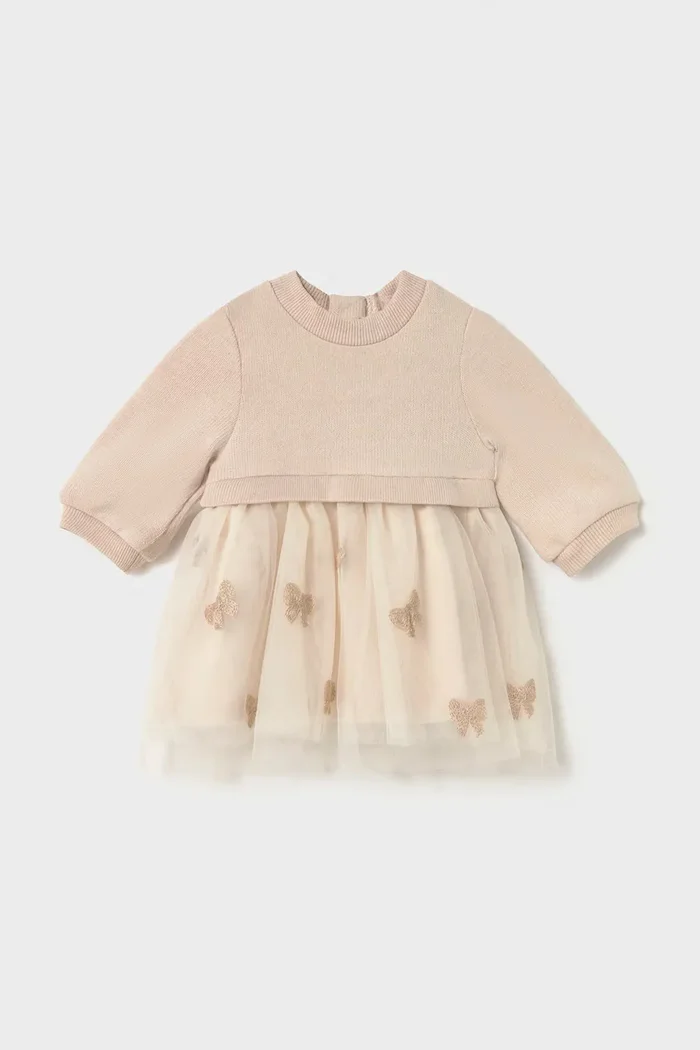 Mayoral Newborn рокля babydoll бяла 2825