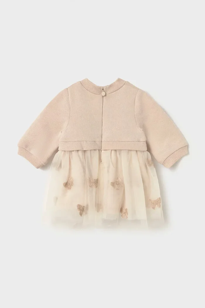 Mayoral Newborn рокля babydoll бяла 2825