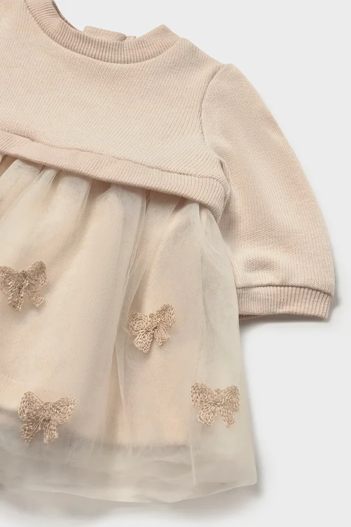 Mayoral Newborn рокля babydoll бяла 2825