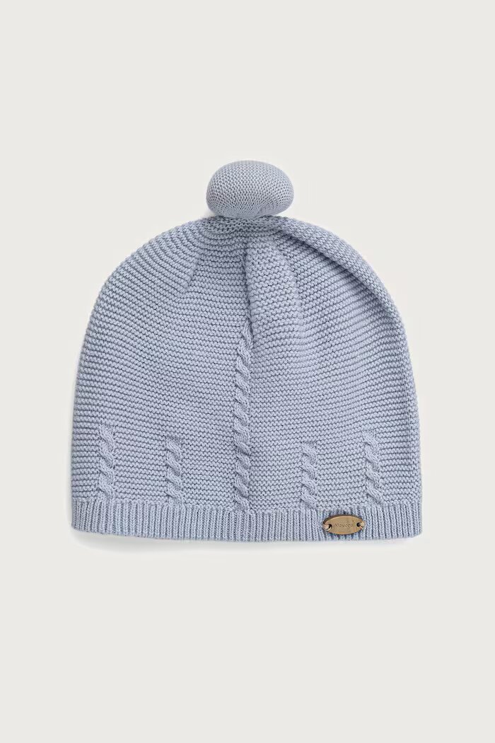 Mayoral Newborn шапка за бебе от памук синя 9127