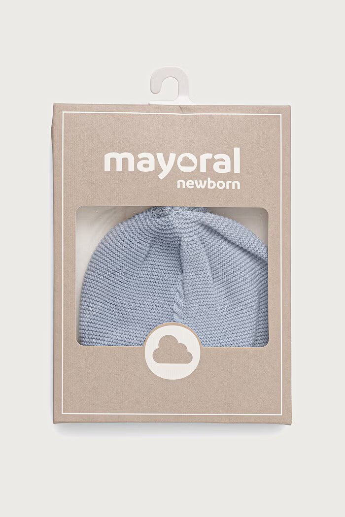Mayoral Newborn шапка за бебе от памук синя 9127