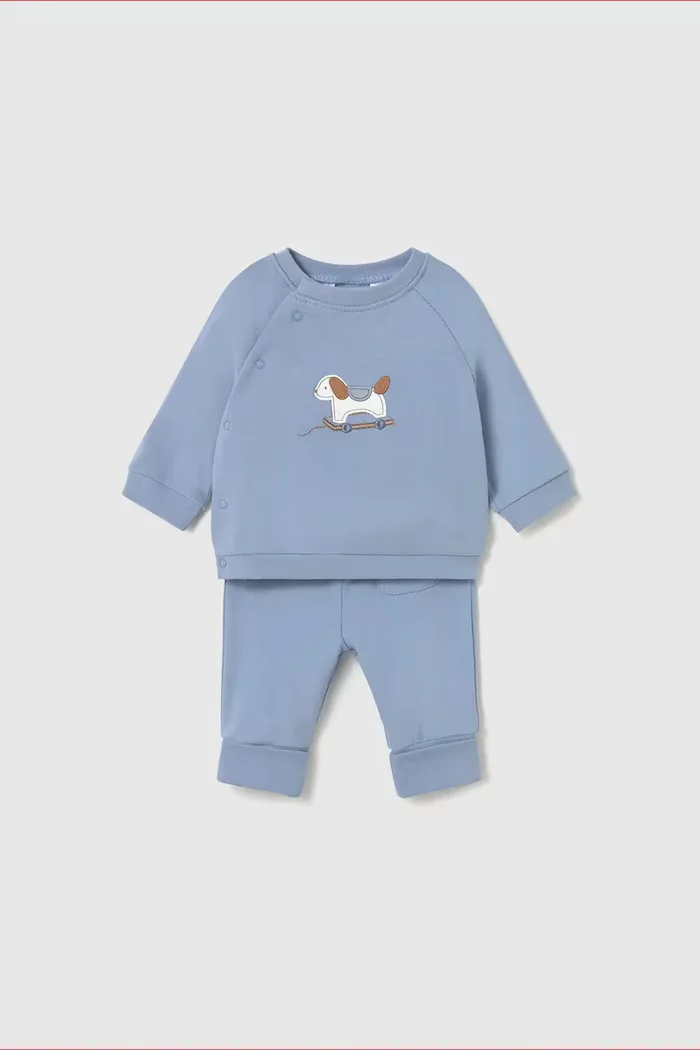 Mayoral Newborn спортен комплект анцуг за бебе от памук с еластан син 2664