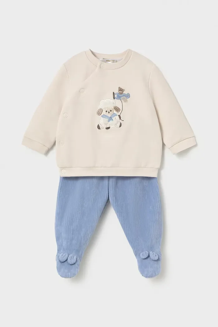 Mayoral Newborn спортен комплект анцуг за бебе с памук син 2521
