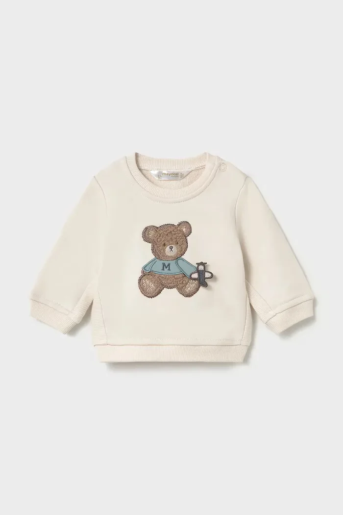 Mayoral Newborn суичър за бебе с памук бежов 2410