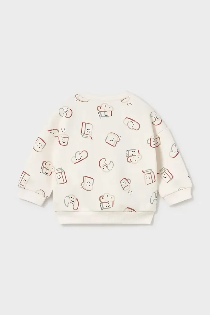 Mayoral Newborn суичър за бебе с памук бял 2409
