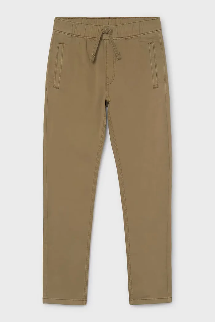 Mayoral панталон джогър за деца от памук soft jogger кафяв със стандартна талия 7507