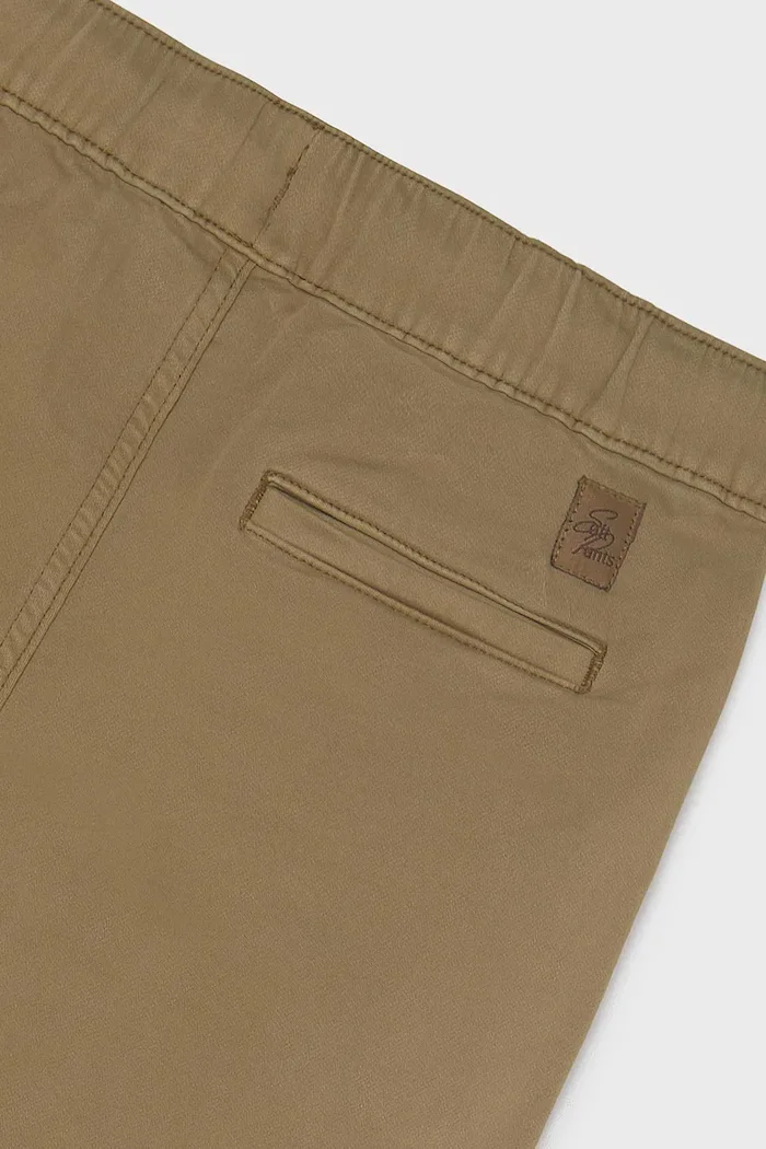 Mayoral панталон джогър за деца от памук soft jogger кафяв със стандартна талия 7507