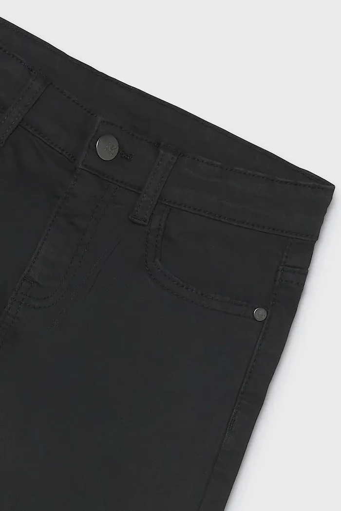 Mayoral стандартен панталон за деца от памук с еластан slim fit basic черен 582