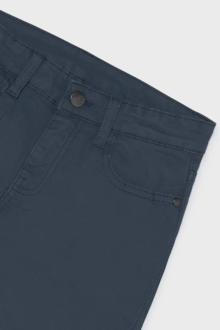 Mayoral стандартен панталон за деца от памук с еластан slim fit basic тъмносин 582