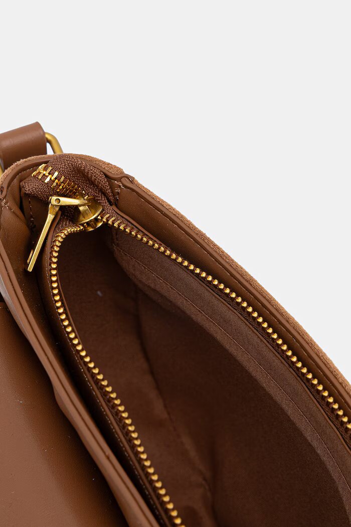Medicine чанта crossbody дамска от имитация на велур кафява