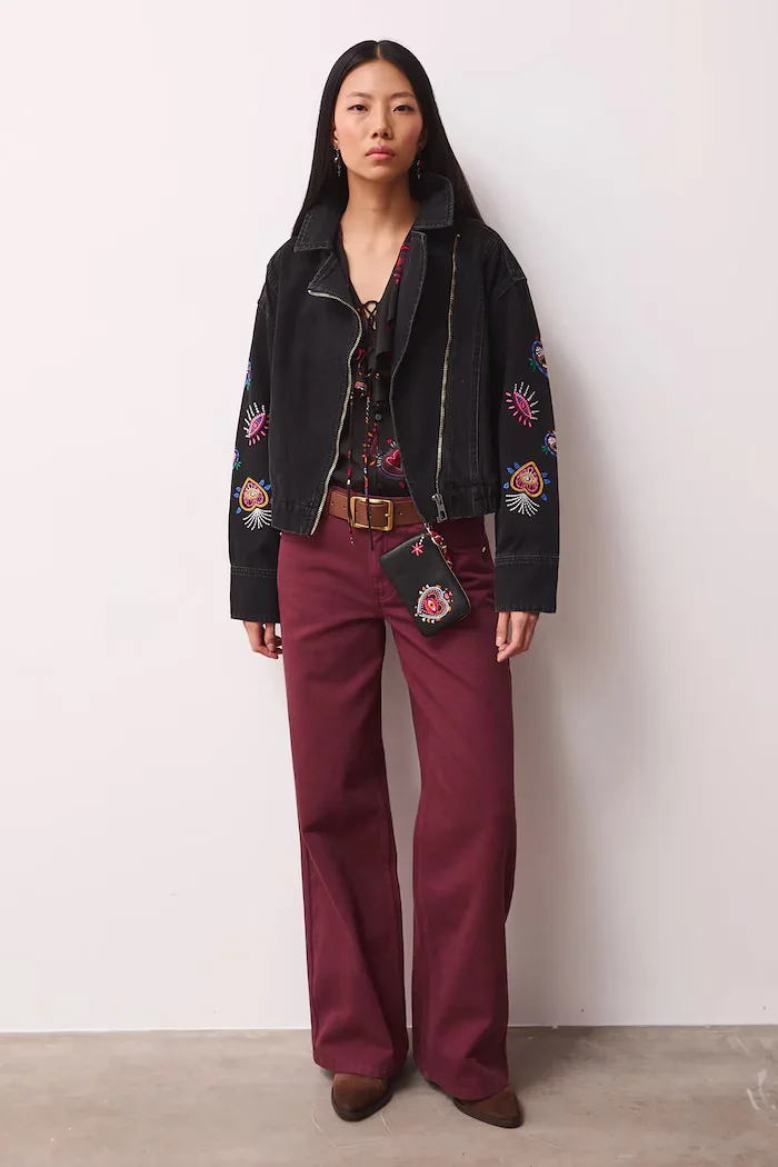 Medicine Дънково яке от памук в черно преходен модел