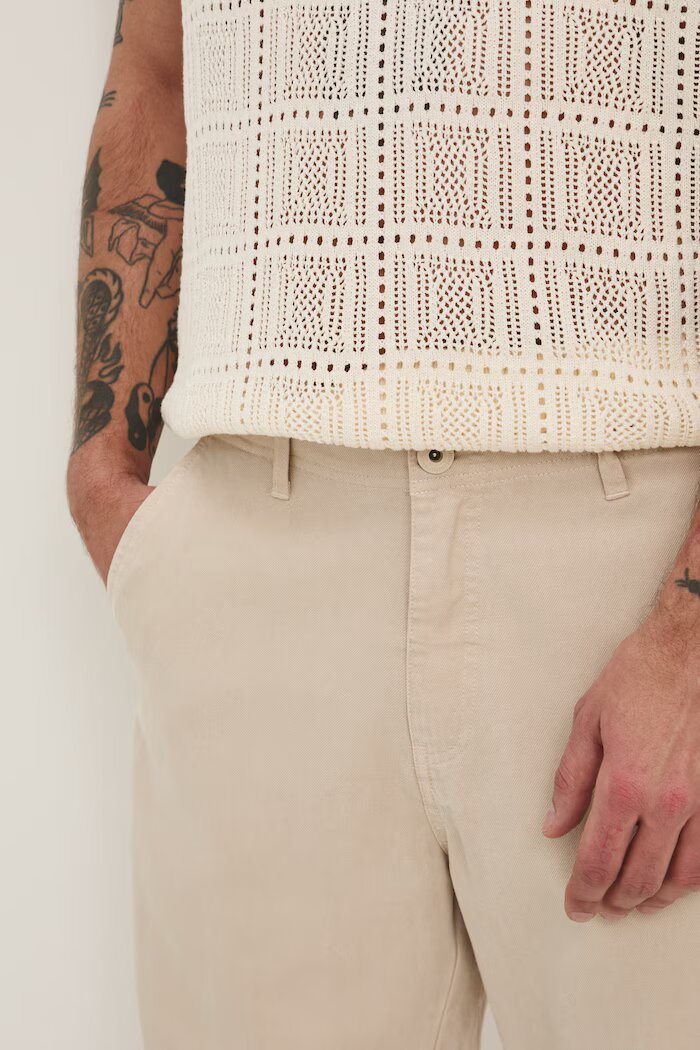 Medicine панталон чино мъжки с лиосел бежов със стандартна талия