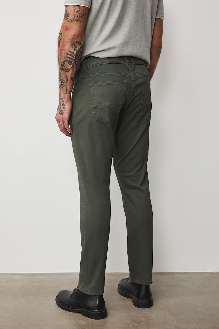 Medicine панталон slim fit мъжки памучен с еластан зелен под стандартна
