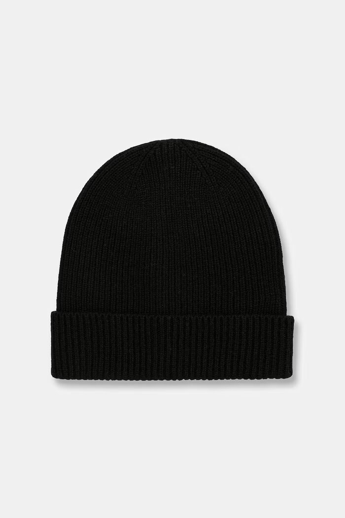 Medicine шапка beanie дамска от мериносова вълна черна