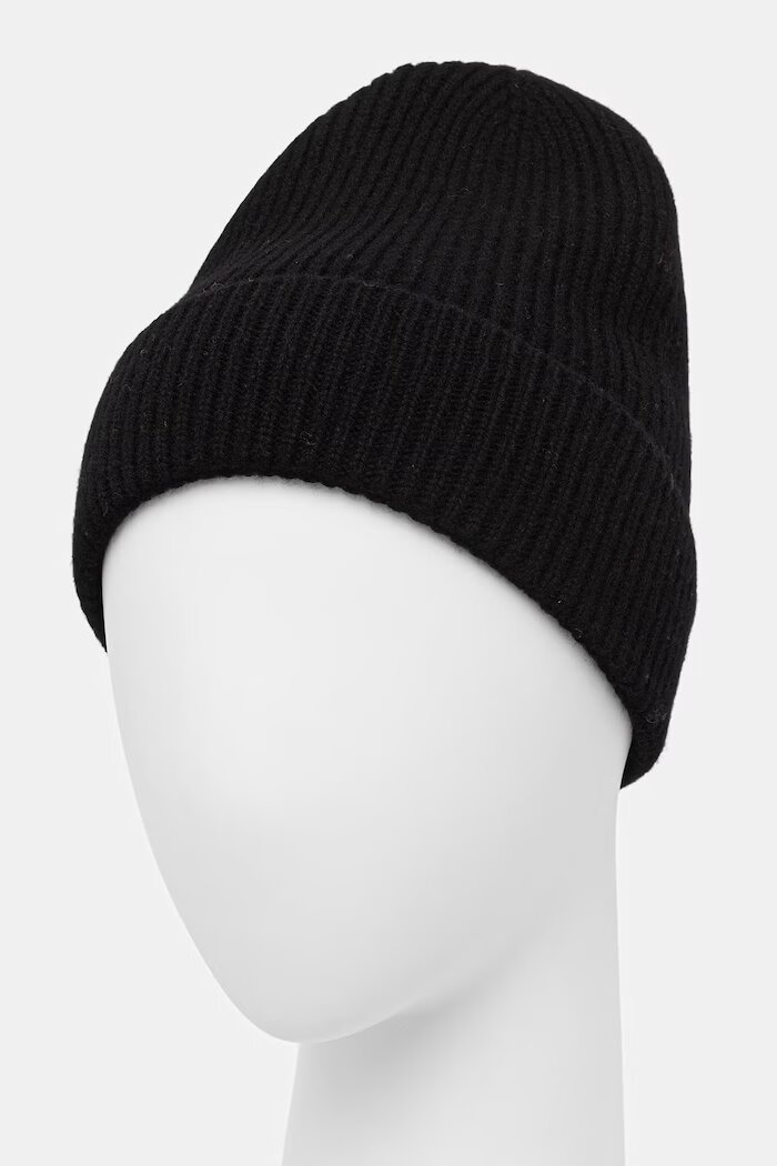 Medicine шапка beanie дамска от мериносова вълна черна