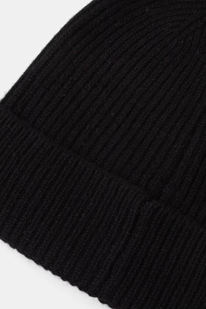 Medicine шапка beanie дамска от мериносова вълна черна