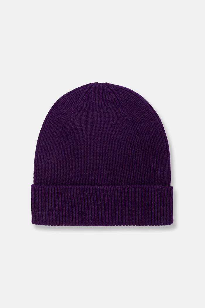 Medicine шапка beanie дамска от мериносова вълна виолетова