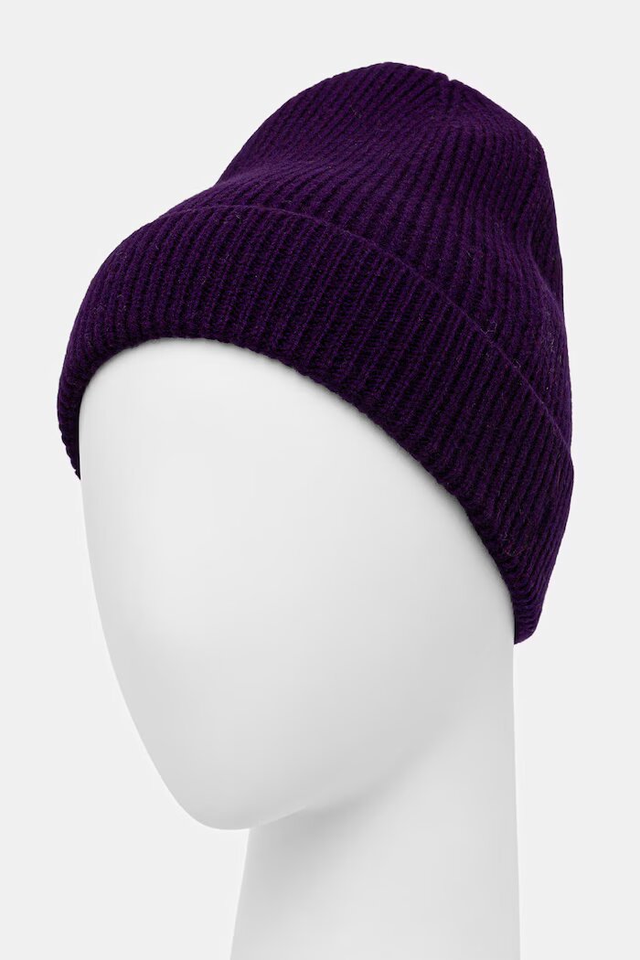 Medicine шапка beanie дамска от мериносова вълна виолетова