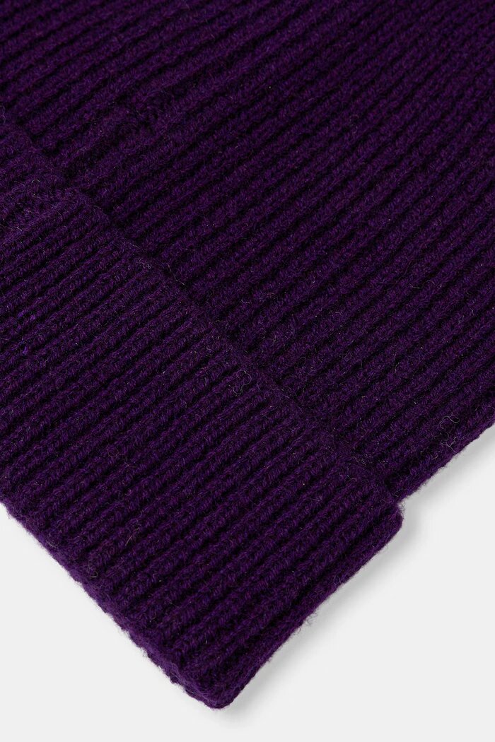 Medicine шапка beanie дамска от мериносова вълна виолетова