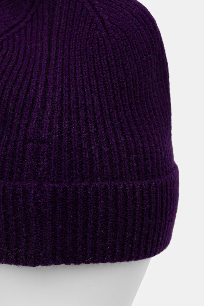 Medicine шапка beanie дамска от мериносова вълна виолетова