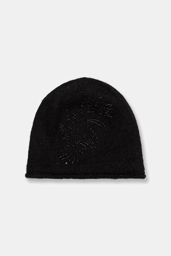 Medicine шапка beanie дамска с вълна черна